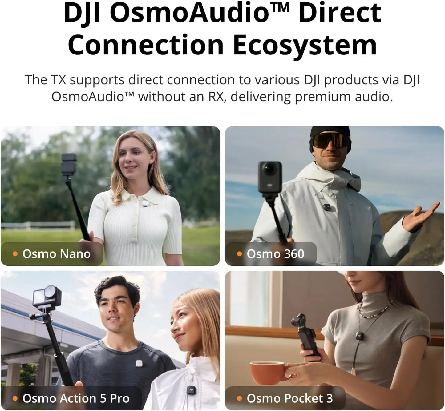 DJI Mic Mini komplet (oddajnik in sprejemnik za telefon) – originalni brezžični avdio komplet DJI