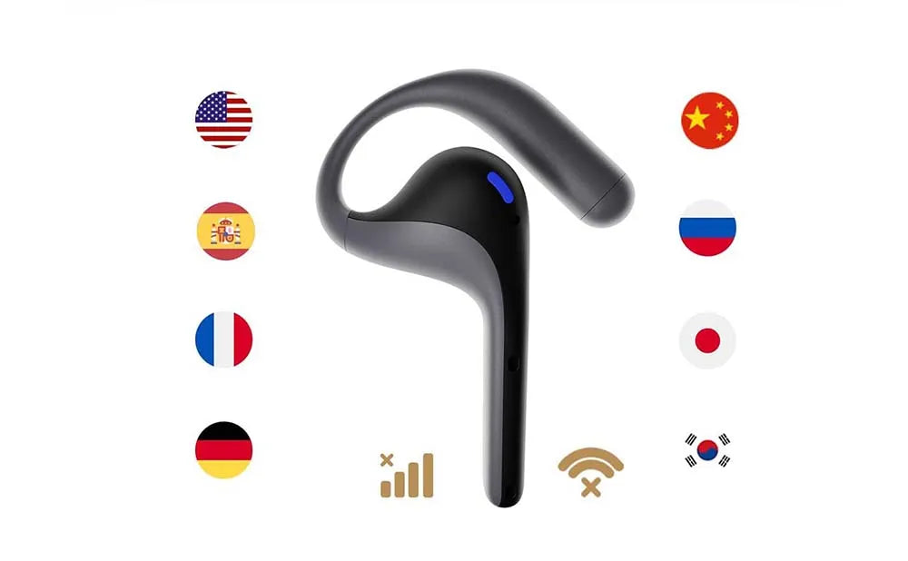 Brezžične slušalke Timekettle W4 Pro AI Translator, dvosmerni prevajalnik za 40 jezikov