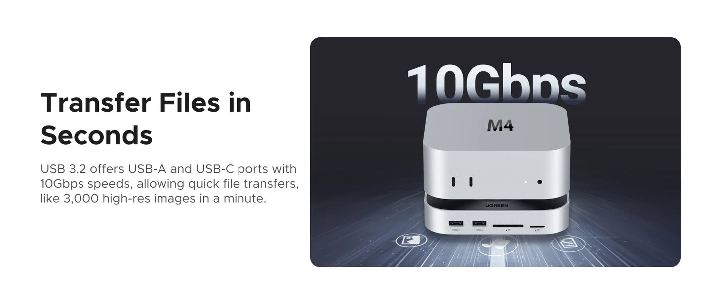 UGREEN USB-C priklopna postaja za Mac Mini M4/M4 Pro z ohišjem za SSD M.2 NVMe