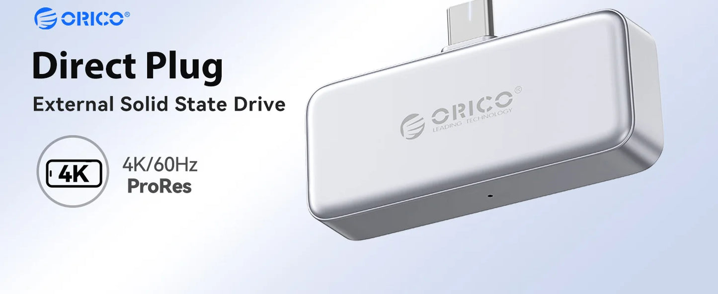 ORICO FlashPod 1TB MINI Magnetic Portable SSD Up to 2000MB/s ProRes with Direct Plug for iPhone 15 16 Series, Tablets, Laptop
