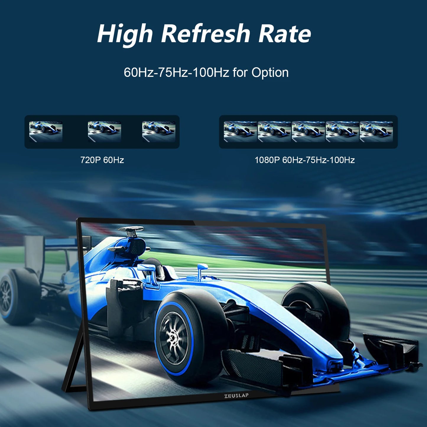 ZEUSLAP 18.5" Portable Touch Monitor | 100Hz, 100% sRGB, With Stand