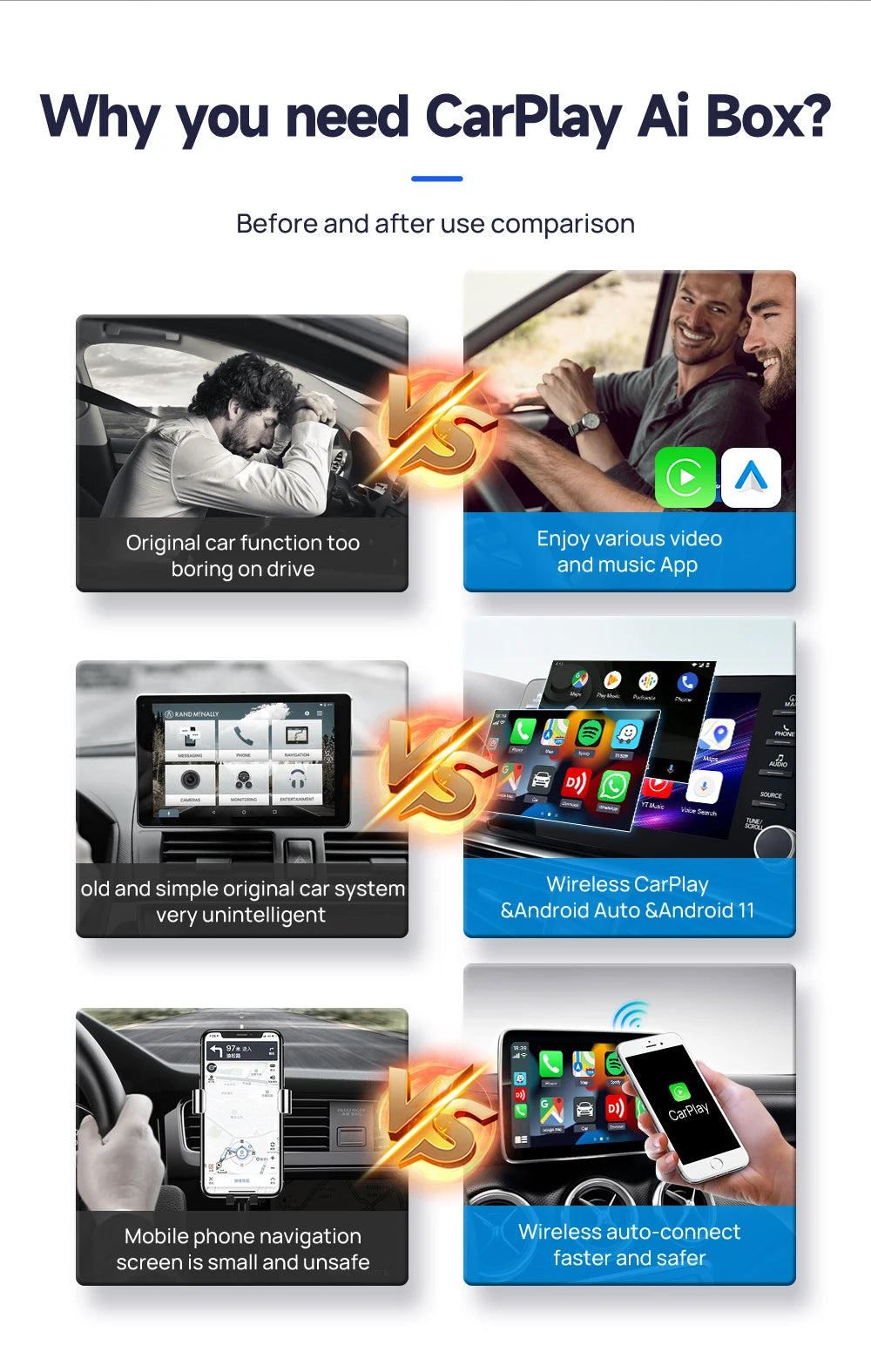 CarlinKit Android 11 Wireless CarPlay AI Box