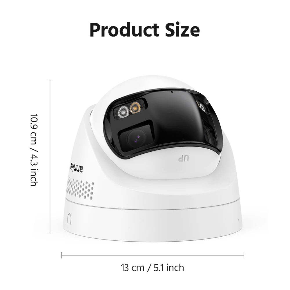 ANNKE 4K 8MP panoramski dvojni objektiv PoE sistem | 8-kanalni NVR, 180° pogled, IR nočni vid, 6MP kamere