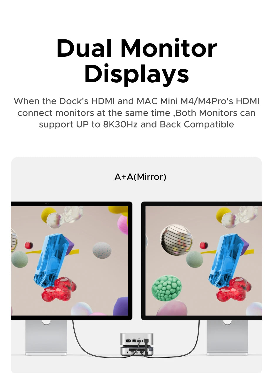 UGREEN 40Gbps Mac Mini M4 priklopna postaja z dvojnim USB-C, M.2 NVMe SSD ohišjem