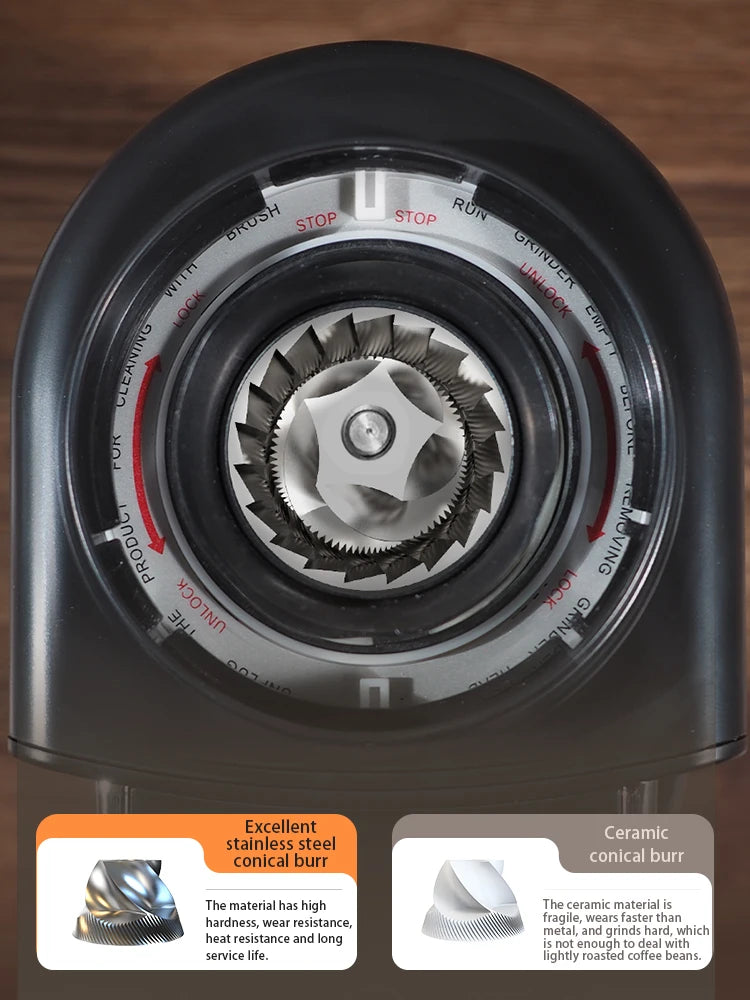 HiBREW avtomatski mlinček za kavo z brusom in 34 stopnjami mletja za espresso, americano in prelivanje, vizualni predal za zrna G3A