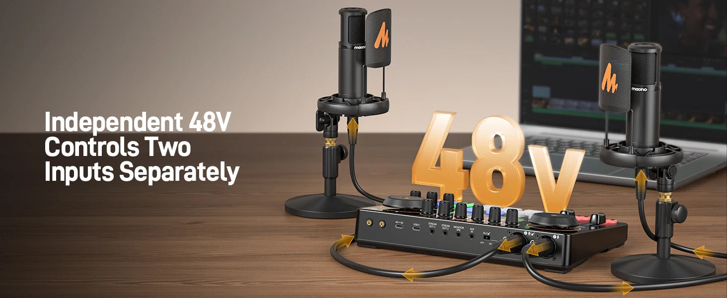 MaonoCaster E2 Gen2 – Dvojni XLR avdio vmesnik in mešalnik za podcaste