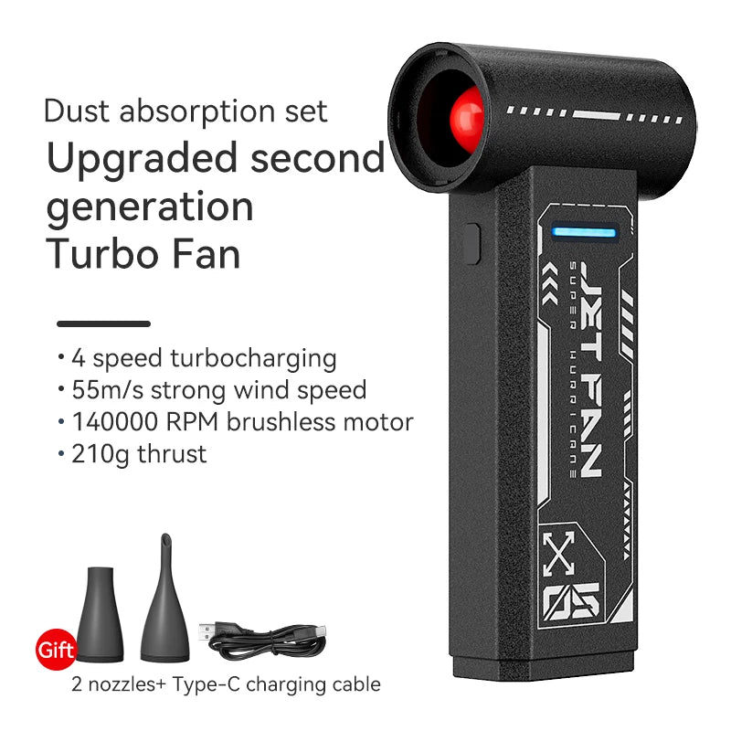 Booster W05 Jet Fan – 140.000 RPM brezkrtačni turbo zračni ventilator | Prenosni akumulatorski puhalnik zraka