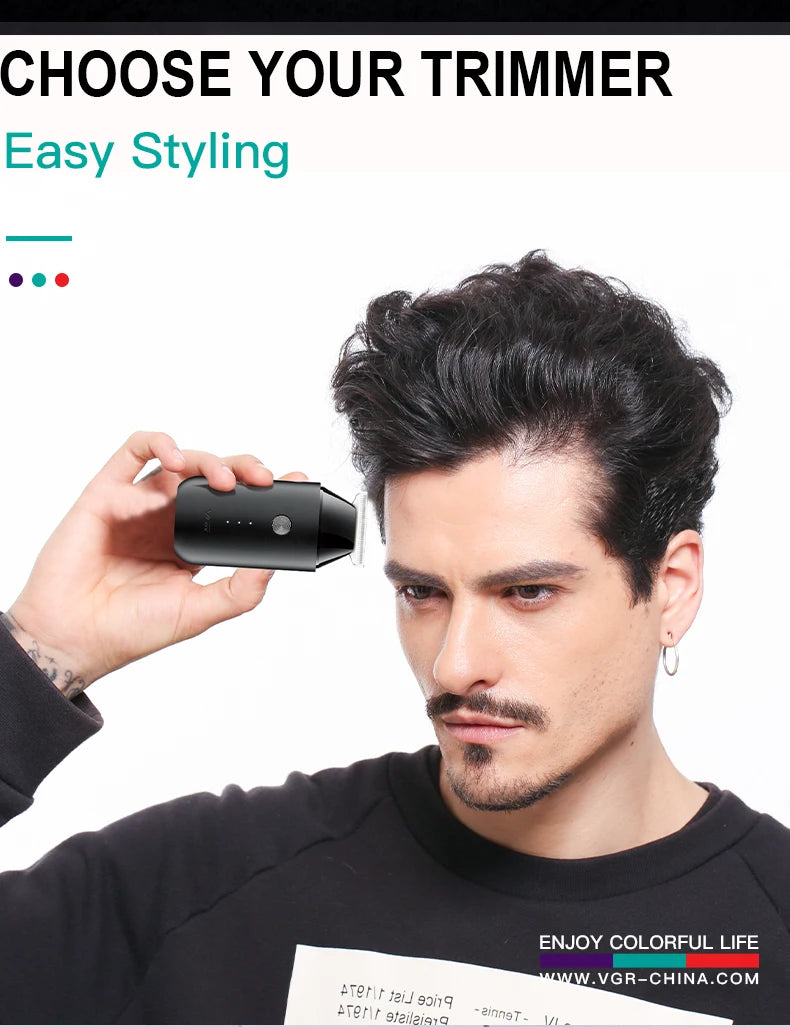 VGR V-932 Mini Pocket Hair Trimmer 0.5-3mm Zero-Cut 120-Min