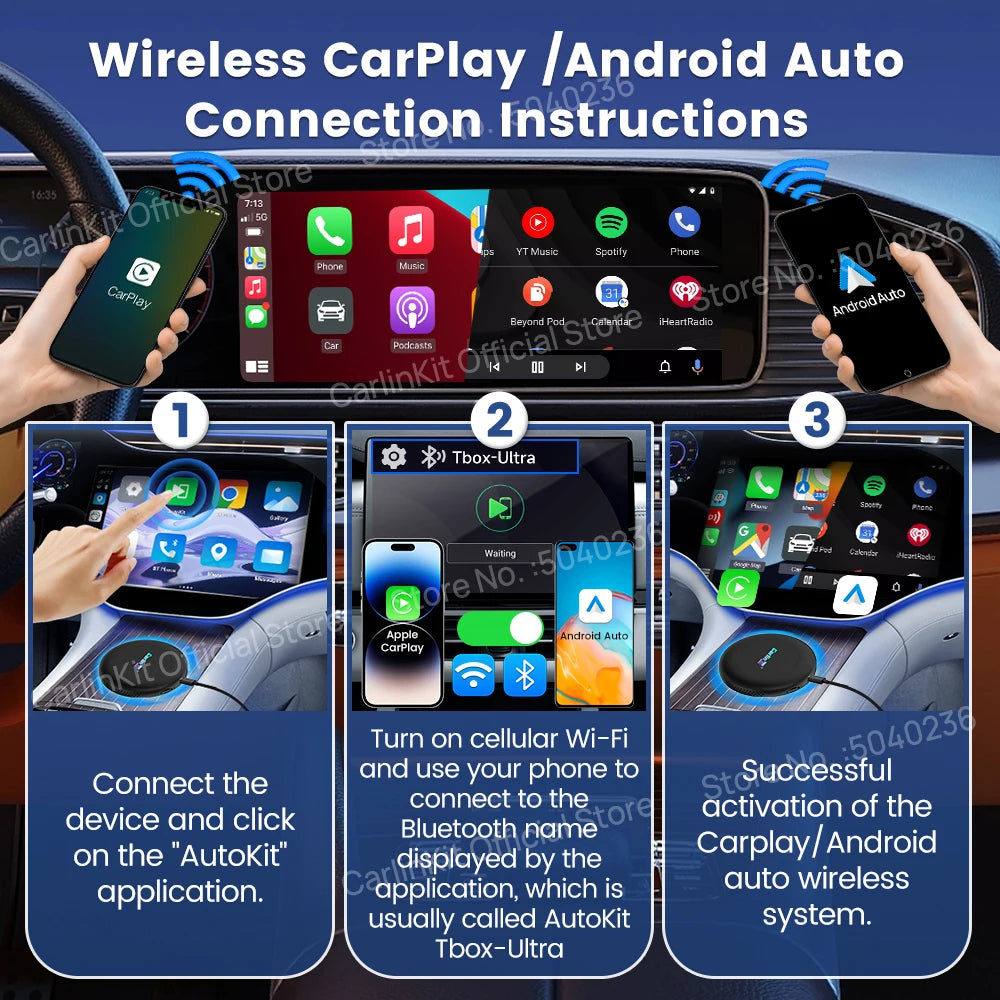 CarlinKit Android 15 Ultra2 8+128GB brezžični CarPlay AI Box
