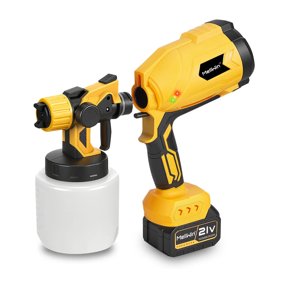 MELLWIN 1000ML Cordless Electric Paint Spray Gun Portable HVLP Paint Sprayer Car Furniture Sprayer For Makita 18V Battery Pin - Limetastore