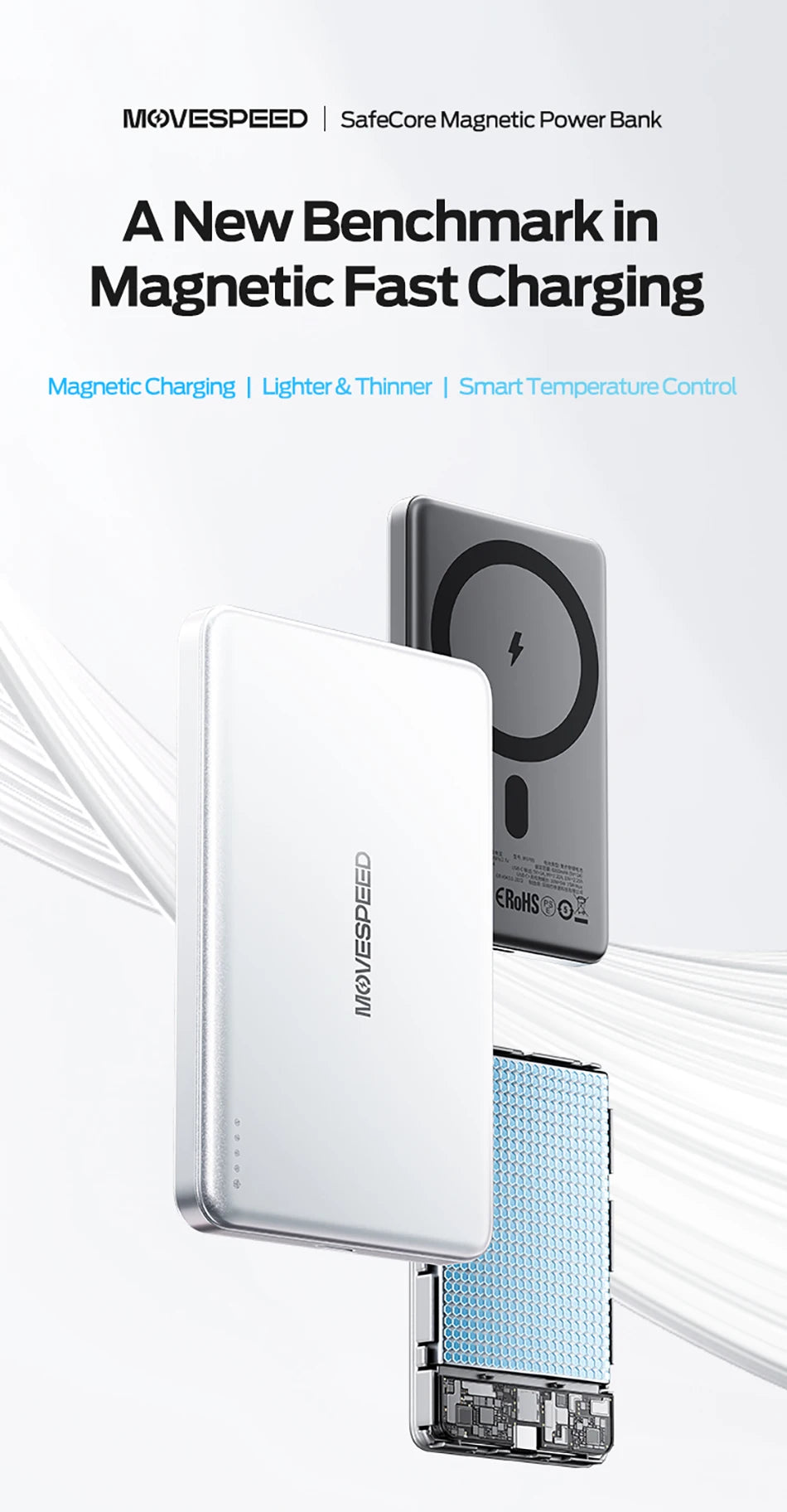 MOVESPEED poltrda baterijska prenosna polnilna baterija 5000 mAh MagSafe Magnetic