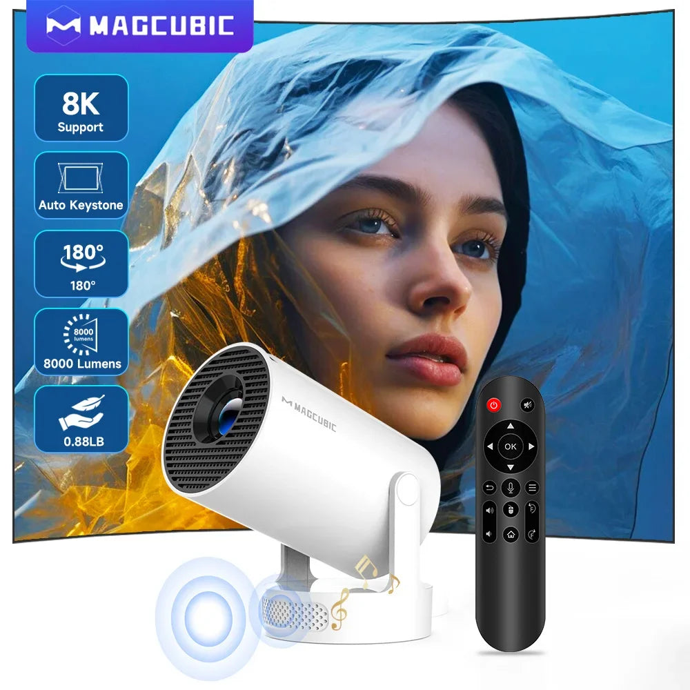 Magcubic HY300 Pro+ Smart Projector | Android 14 & 8K Support | 8000 Lumens WiFi 6
