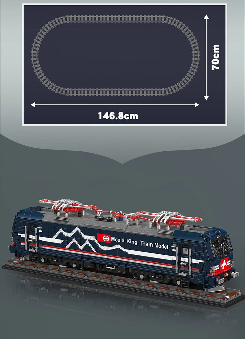 Mould King 12045 Motorized Vectron MS Train Set | RC Technical Locomotive Building Blocks with Tracks - Limetastore