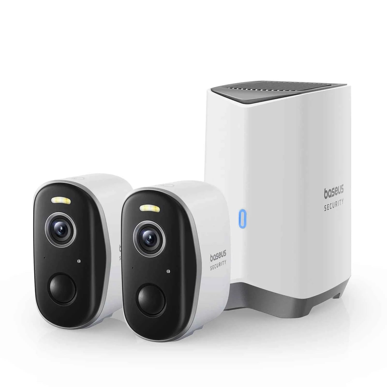 Baseus Security Protection Outdoor Camera N1 Series 2K 2-Cam Kit Wireless Home Security 210-Day Battery Life HomeKit 16TB Memory - Limetastore