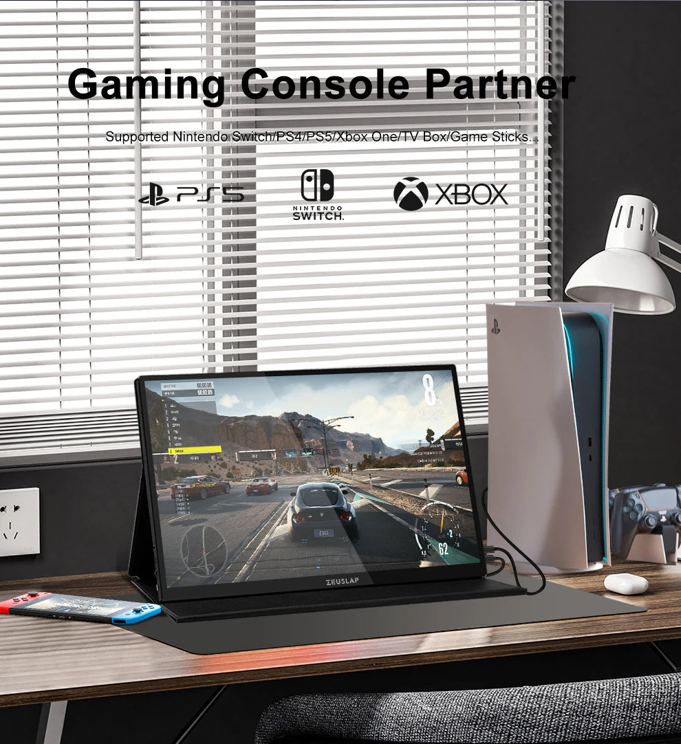 ZEUSLAP 16" 2.5K 144Hz Touch Portable Monitor | 2560×1600, 100% sRGB, 500 nits