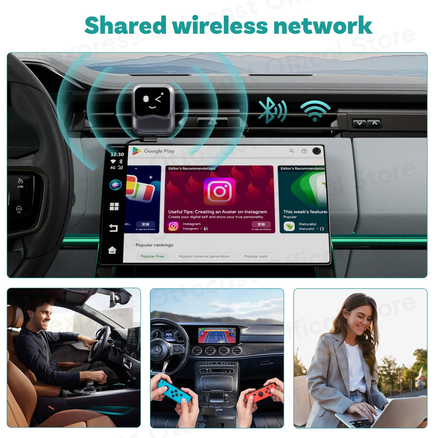 OTTOCAST Ottaibox Nano Android 13 brezžični CarPlay AI Box