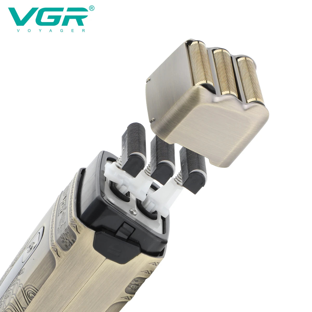 VGR V-335 brivnik s titanovo folijo in strižnik za plešasto glavo s kovinskim ohišjem