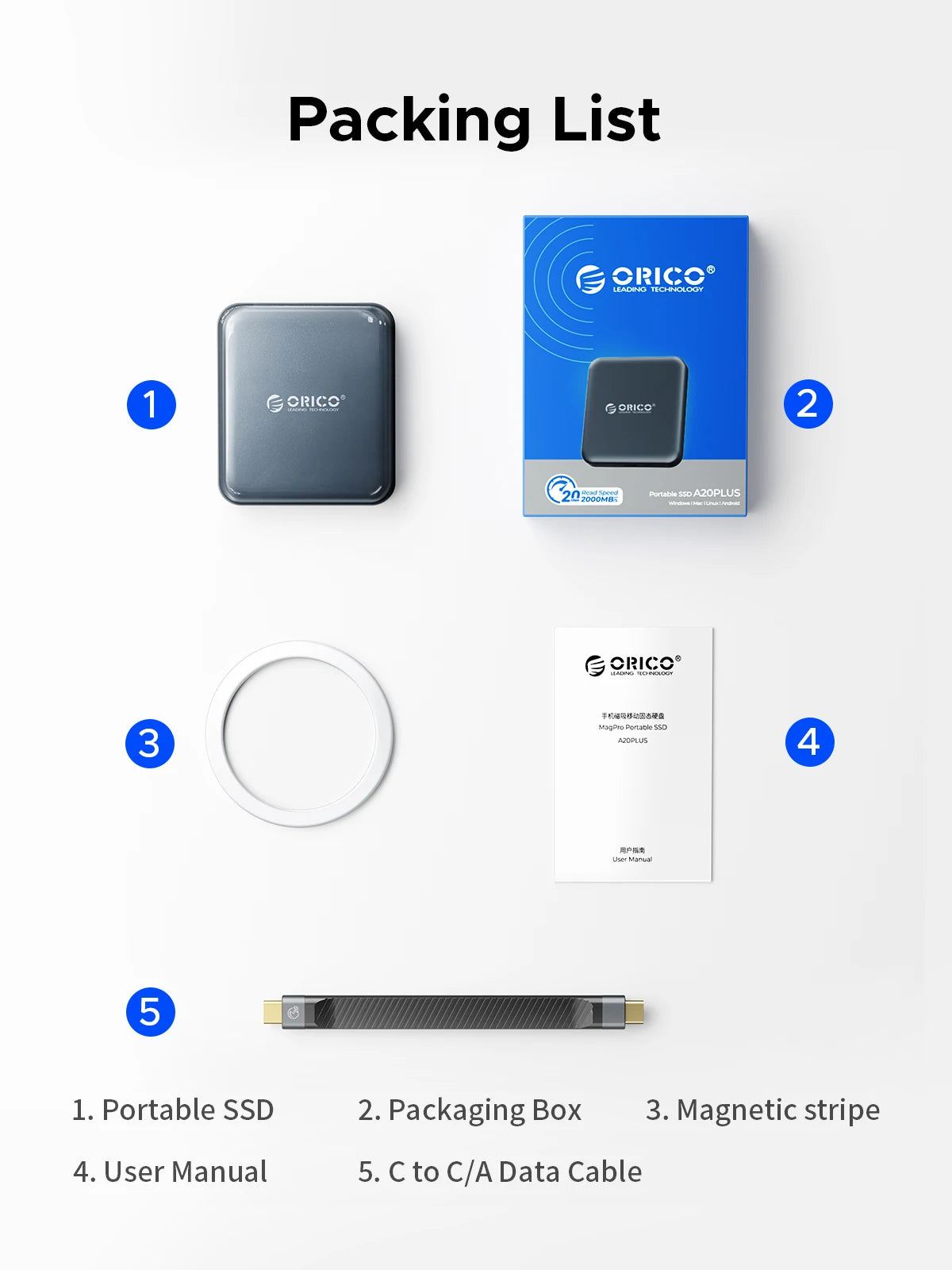 ORICO magnetni prenosni SSD USB3.2 20Gbps podpira snemanje videoposnetkov 4K ProRes za zunanji SSD disk serije iPhone 15 Pro