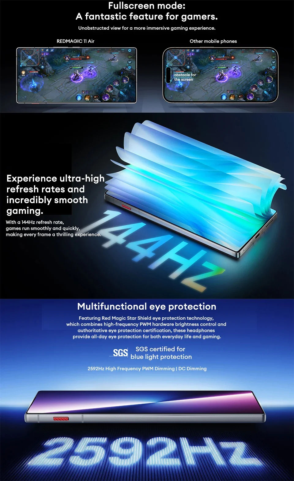 REDMAGIC 11 Air 5G Gaming Phone | Snapdragon 8 Elite & RedCore R4 | 7000mAh Battery | 80W Fast Charge | 144Hz Esports Display - Limetastore
