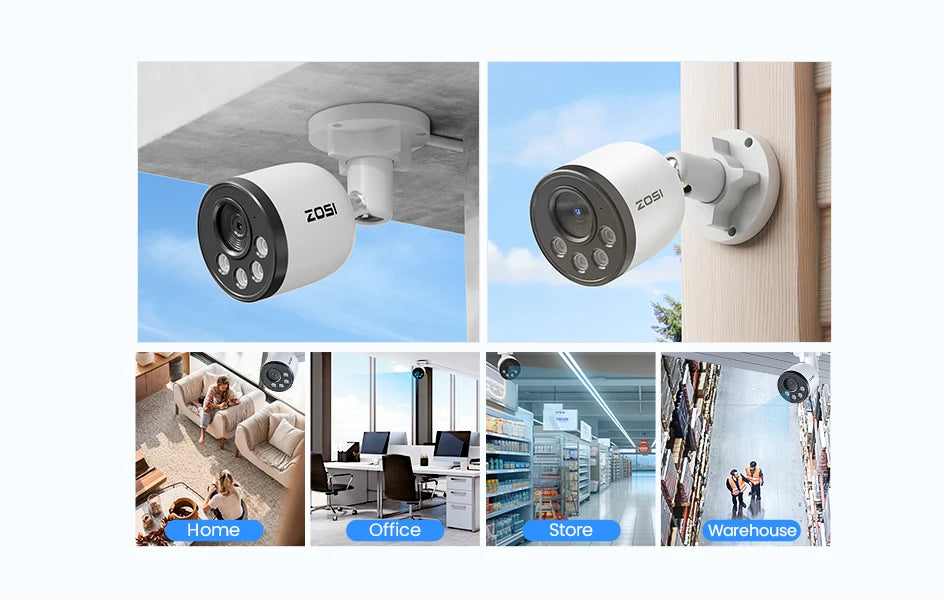 Varnostni kamerov sistem ZOSI 4K PoE NVR z 8MP vodoodpornimi žičnimi PoE kamerami H.265+ 4K/8MP 8-kanalni CCTV NVR za 24/7 nadzor doma