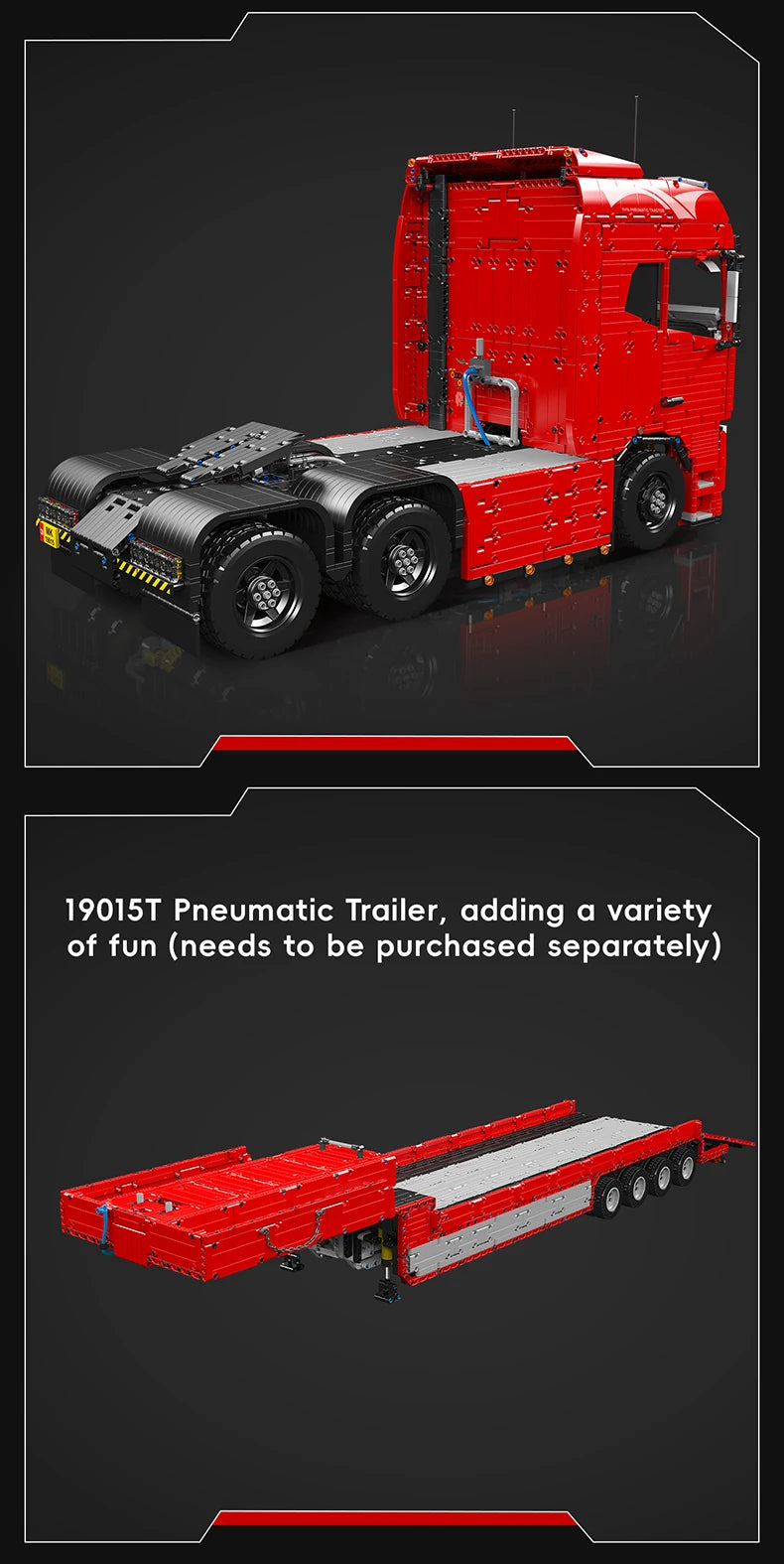 Mould King 19015 / 19015T RC Tractor Truck Building Set | Motorized Technical Semi-Truck Model - Limetastore