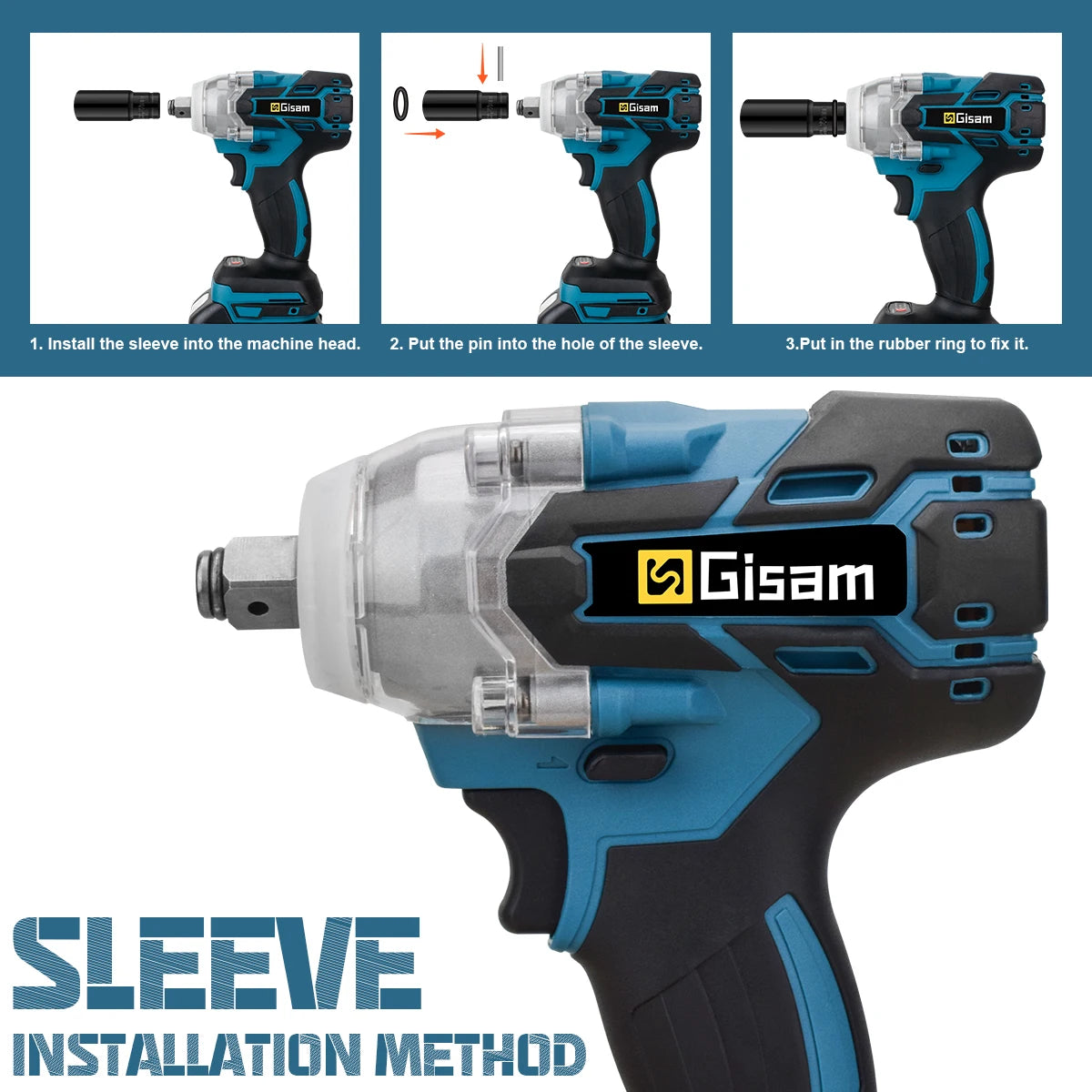 Gisam 320 Nm brezkrtačni udarni vijačnik 1/2"