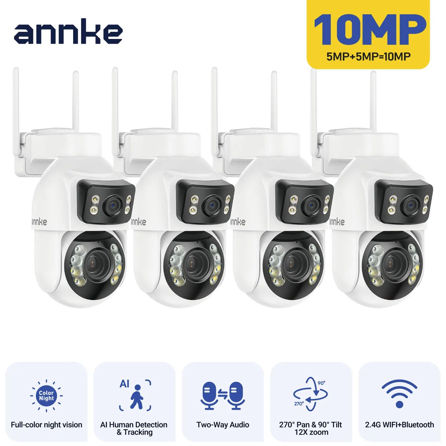 ANNKE WCD1012 10MP PTZ kamera z dvojno lečo | 12× zoom, sledenje z umetno inteligenco, WiFi