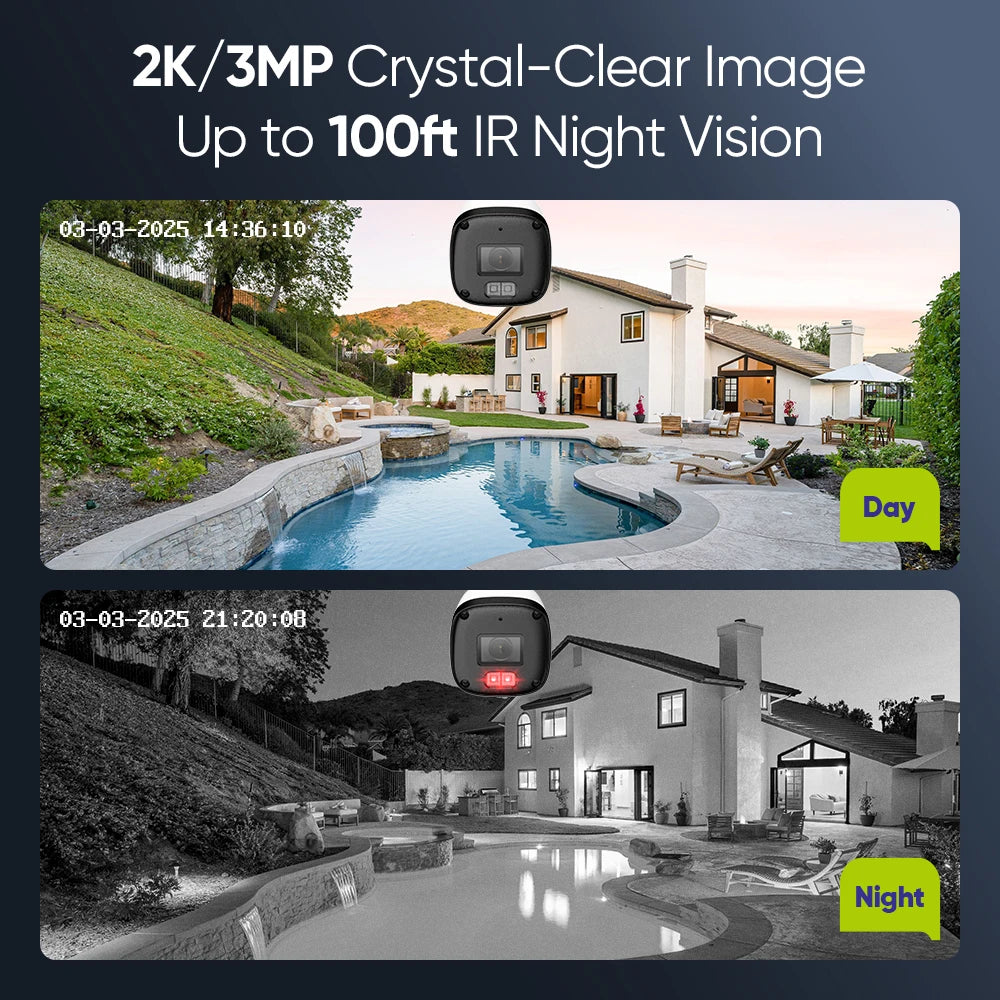 SANNCE 3MP/5MP PoE CCTV sistem | 8-kanalni H.265 NVR, zvok, ONVIF, nočni vid