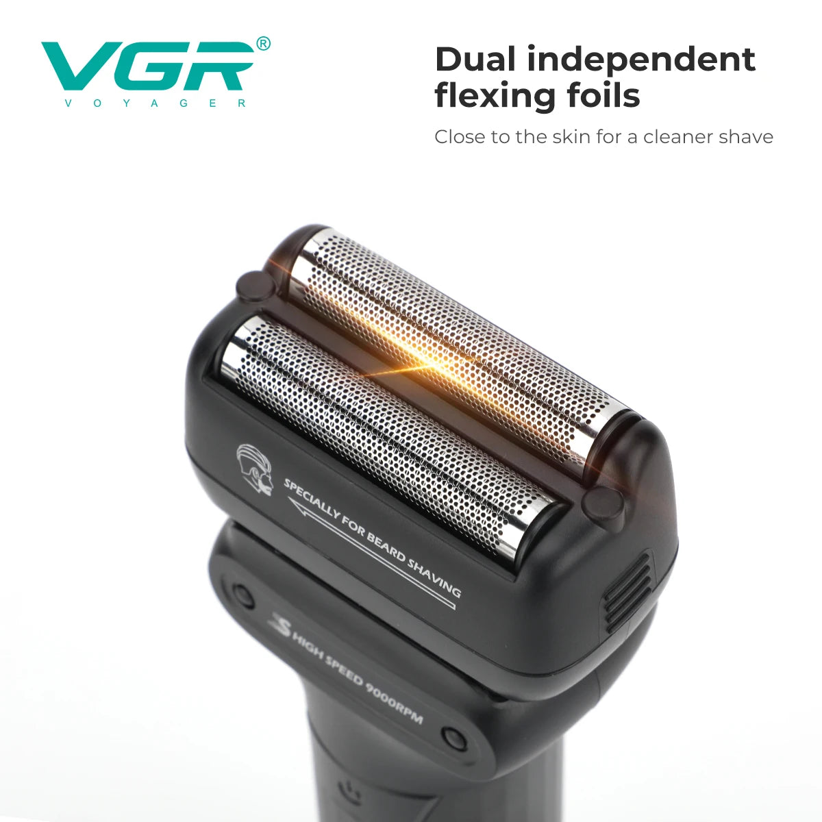 VGR V-368 Profesionalni brivnik z mrežico 9000 RPM 180-min IPX6 Vodotesen