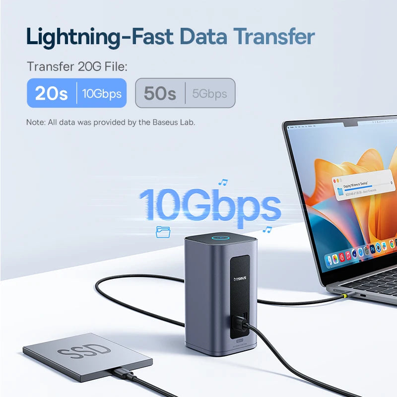 Bazna postaja Baseus 12-v-1 USB-C HUB | DisplayPort + HDMI 4K@60Hz MST, USB 3.2, RJ45, PD 100W