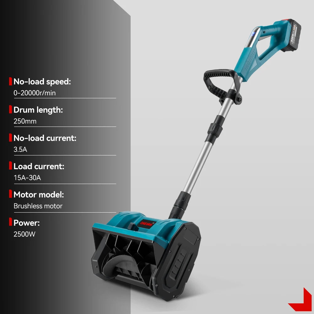 ONEVAN 2500W/3000W brezkrtačni električni snežni plug | Akumulatorski snežni pometač