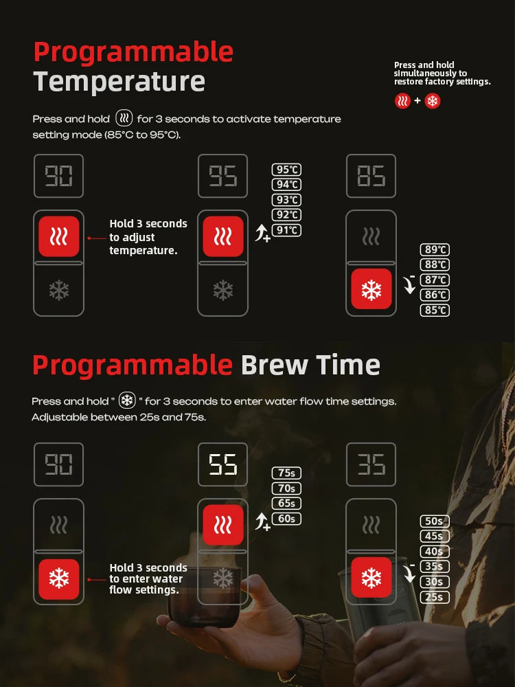 HiBREW H4C – Prenosni brezžični aparat za espresso | Odstranljiva baterija in hitro segrevanje