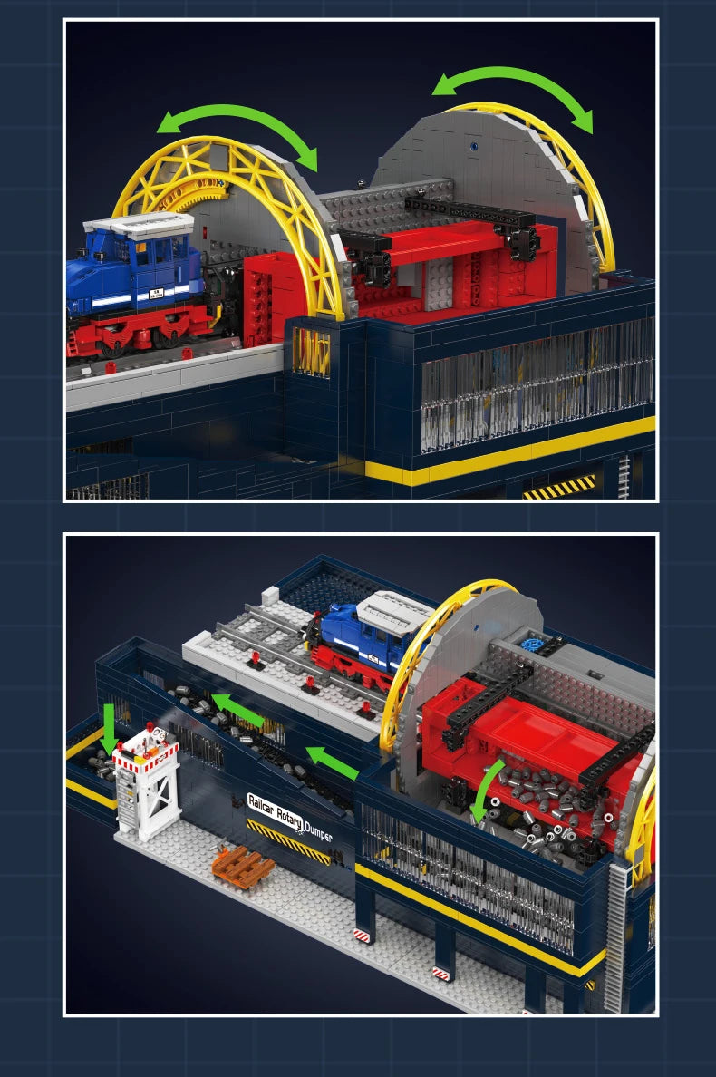 Mould King 17094 RC Railcar Rotary Dumper Building Set | Motorized Technical Train & Locomotive Building Blocks - Limetastore