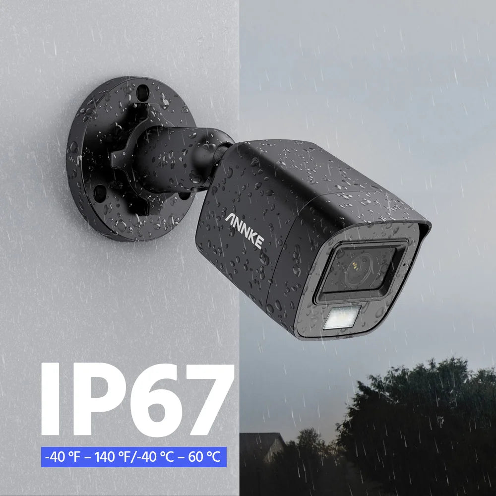 ANNKE 6MP HD IP67 Vodoodporni dvosmerni zvok v kompletu kamer za notranjo in zunanjo uporabo H.265+ analogna CCTV varnostna kamera z vgrajenim mikrofonom