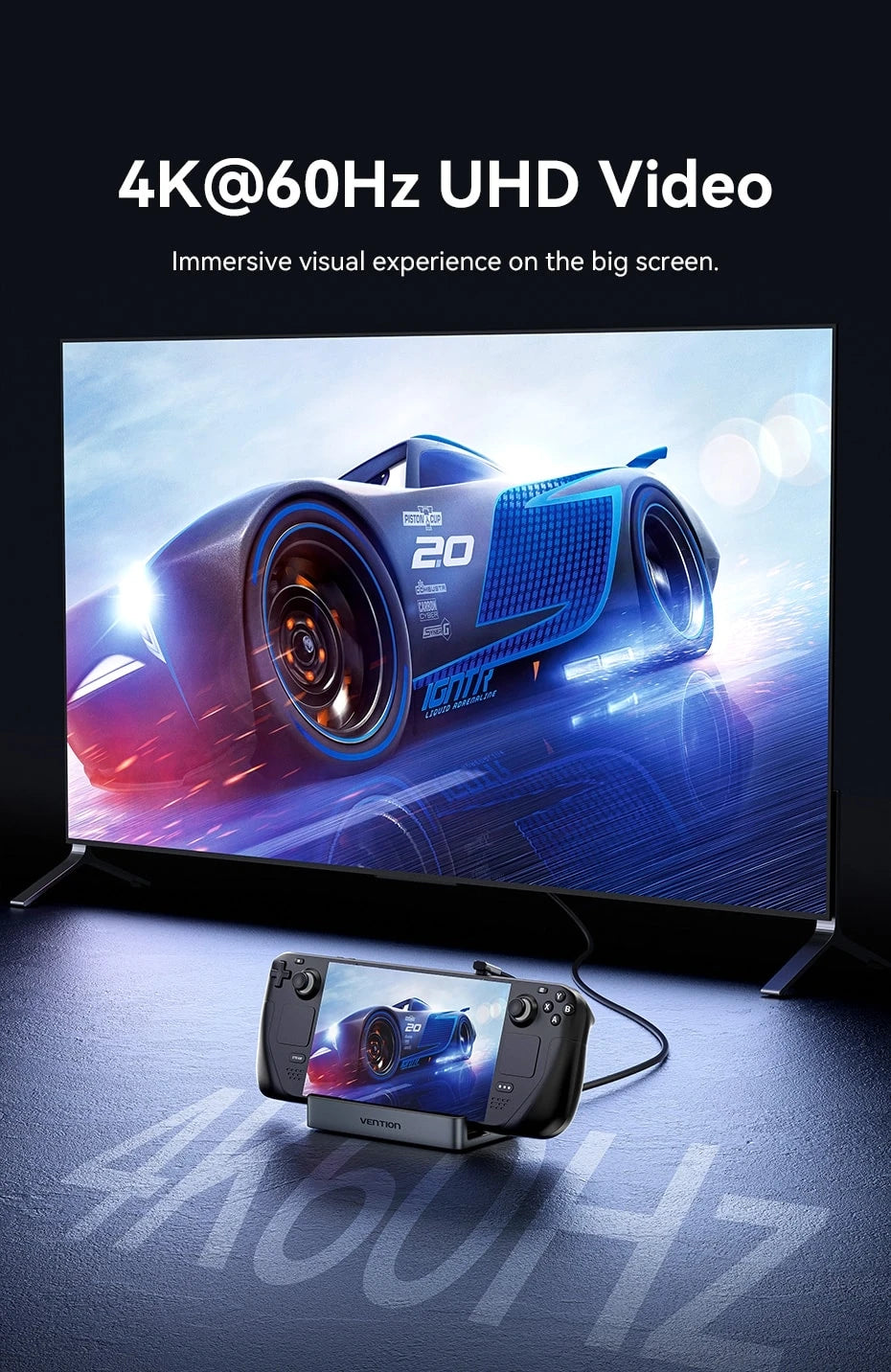 Vention USB‑C Dock for Steam Deck | 4K60Hz HDMI, USB 3.2 10Gbps, RJ45, SD/TF, Multi‑Device Gaming Hub