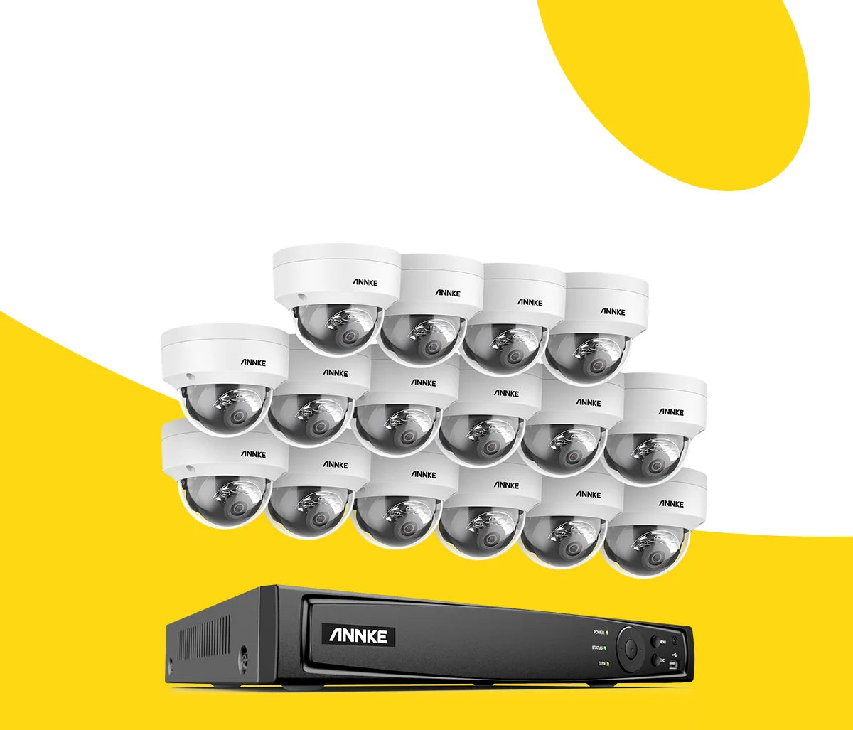ANNKE 4K 8MP PoE CCTV sistem | 16-kanalni NVR H.265, 16× 8MP EXIR kamere, 30m nočni vid