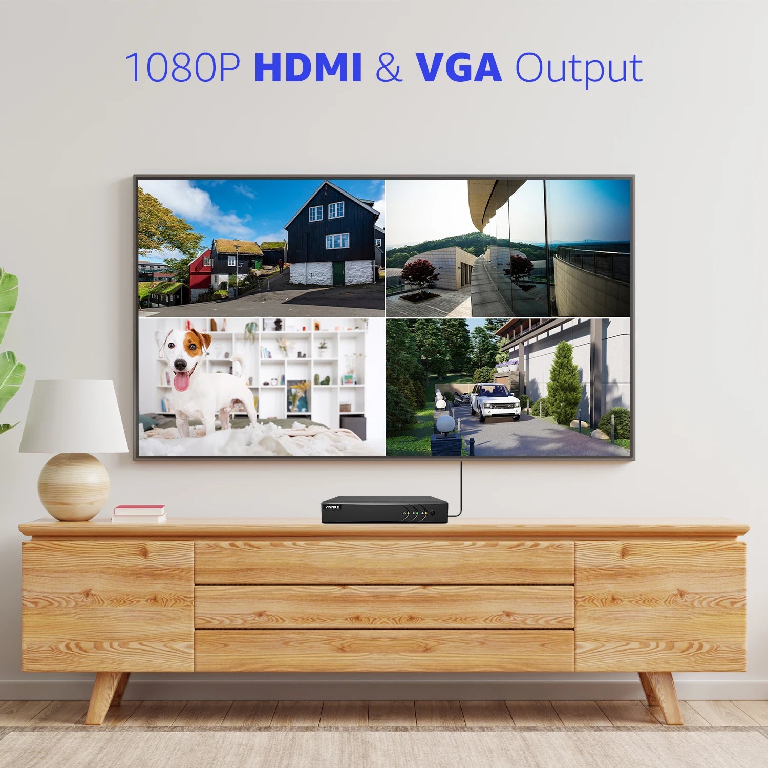 ANNKE 1080P CCTV sistem | 8-kanalni 5MP DVR, 8× IP65 kupolaste kamere, zaznavanje ljudi
