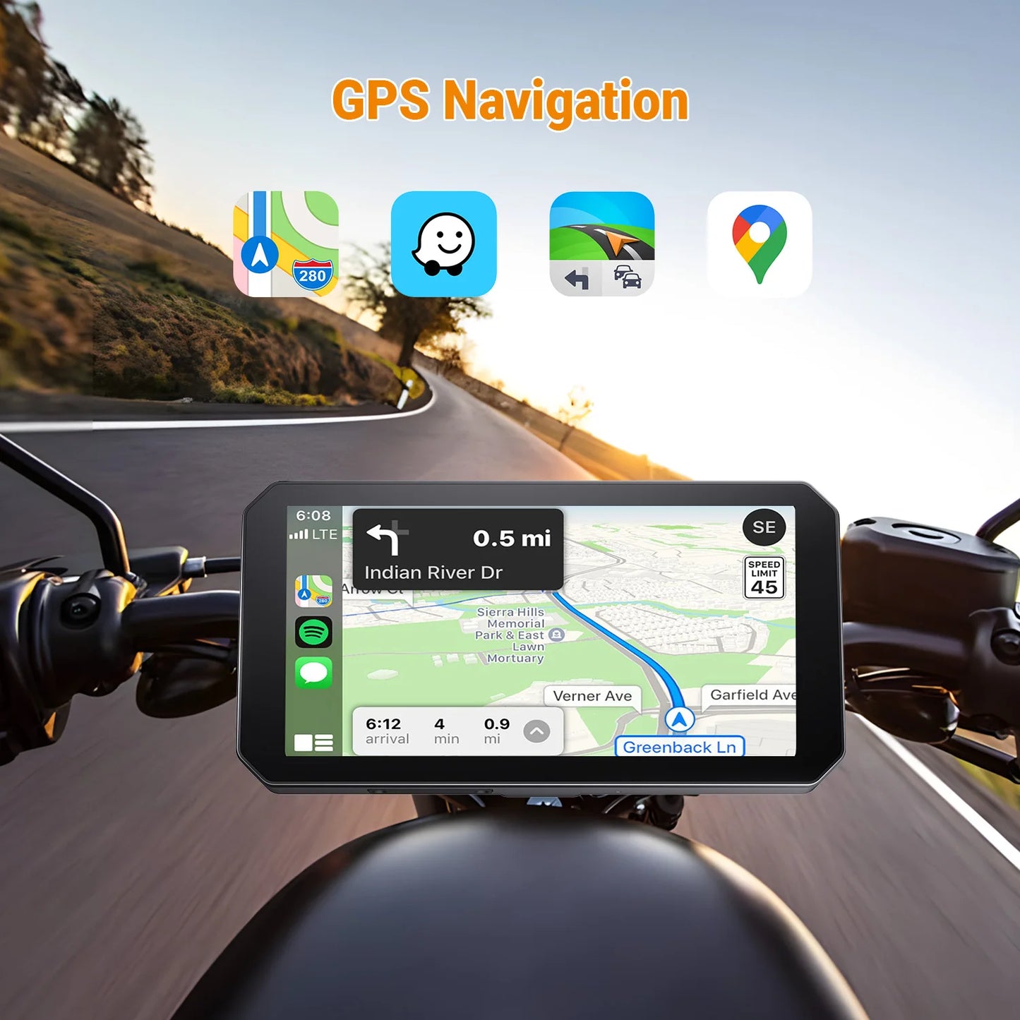 OTTOCAST Express C6 6-palčni brezžični zaslon CarPlay za motorno kolo