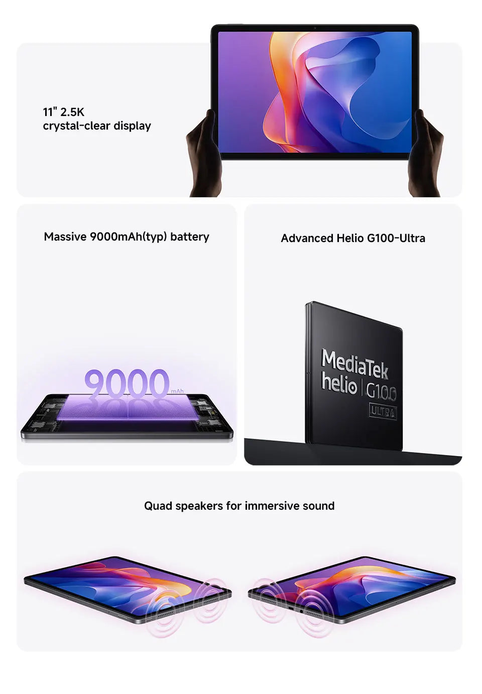 New Global version Xiaomi Redmi Pad 2 Tablet 90Hz 11" Display 9000mAh Battery MTK Helio G100-Ultra 8MP Camera Fast charging - Limetastore
