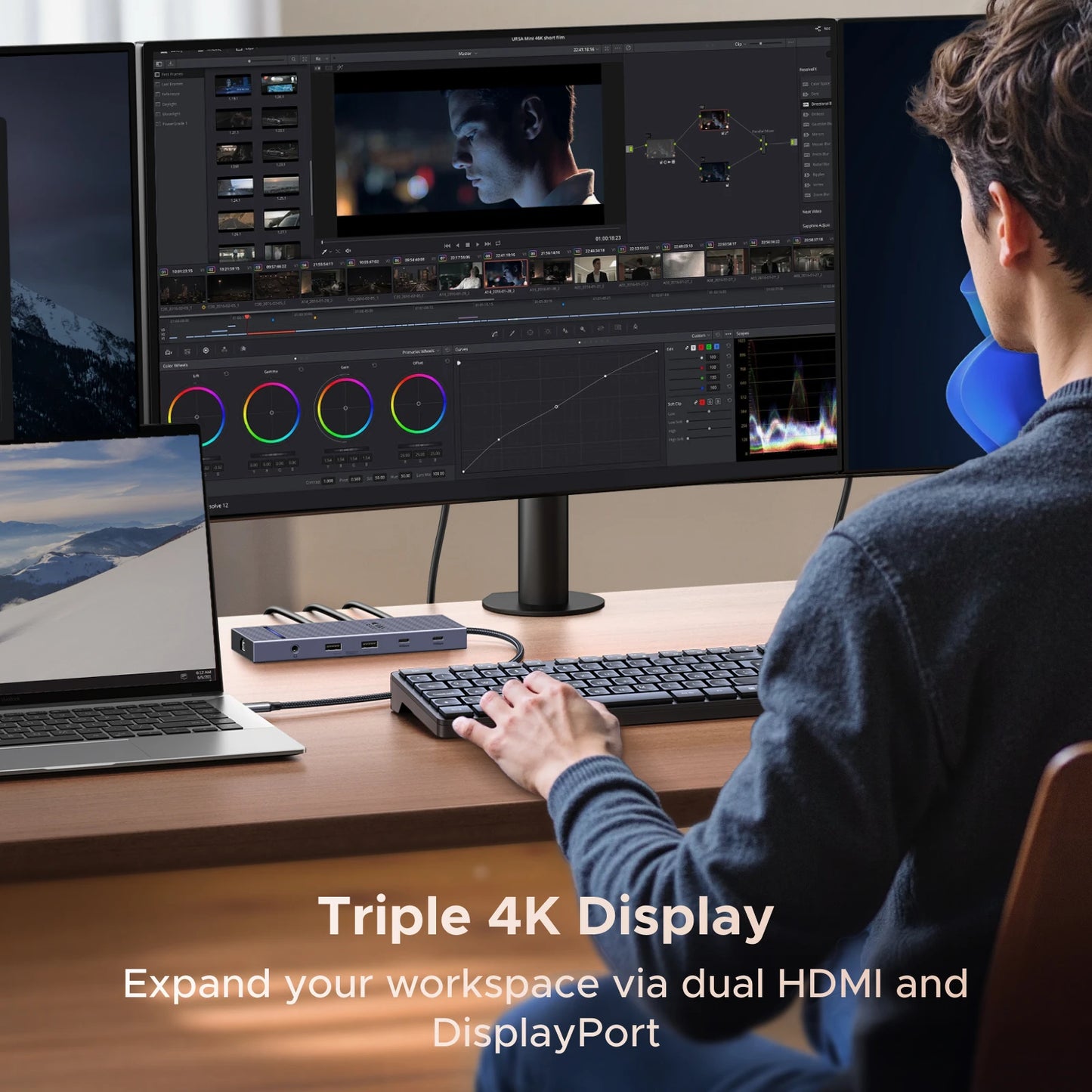 UGREEN 10‑v‑1 USB‑C zvezdišče s 4K120Hz DisplayPortom, dvojnim 4K60Hz HDMI, USB 3.2 Gen2 10Gbps
