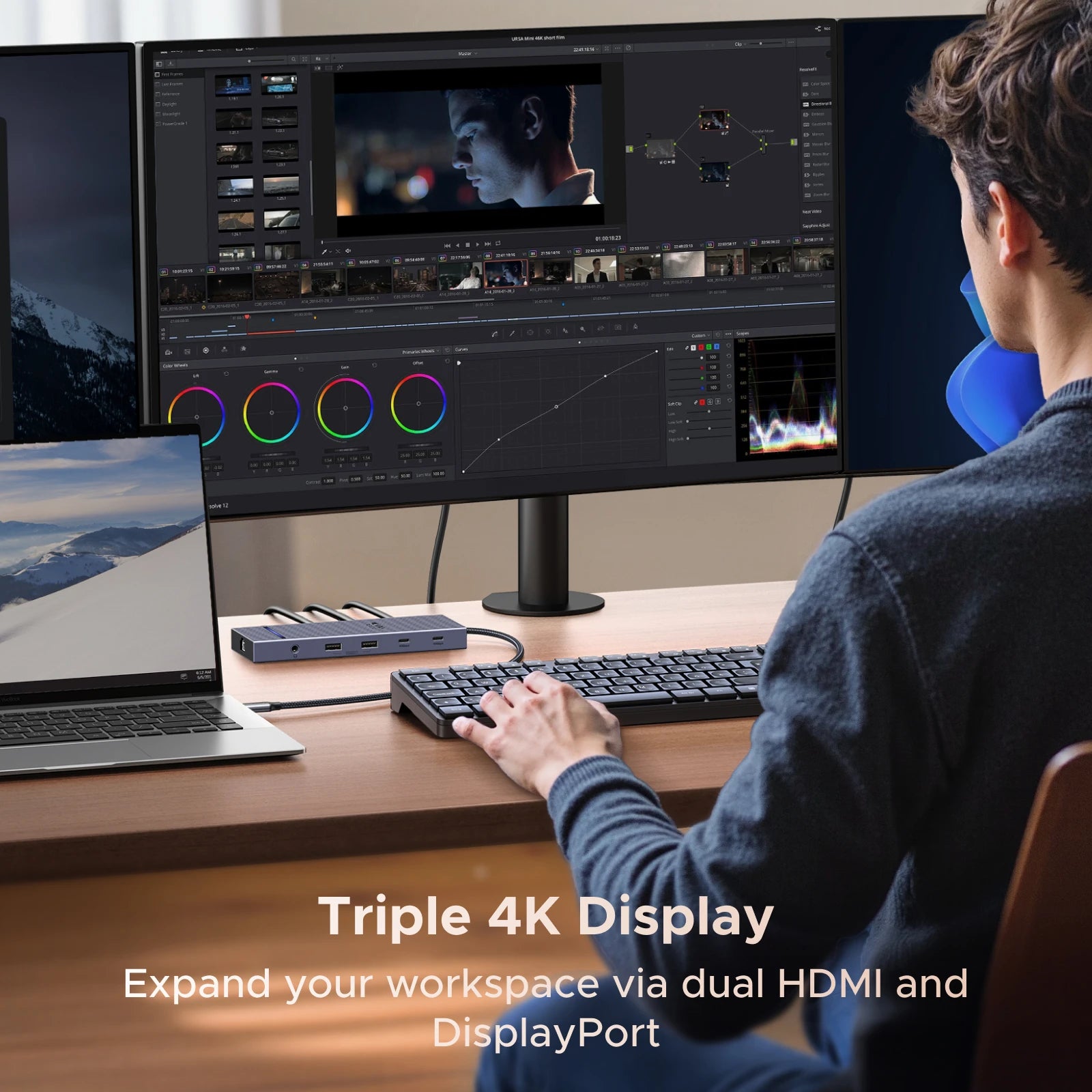 UGREEN 10‑v‑1 USB‑C zvezdišče s 4K120Hz DisplayPortom, dvojnim 4K60Hz HDMI, USB 3.2 Gen2 10Gbps