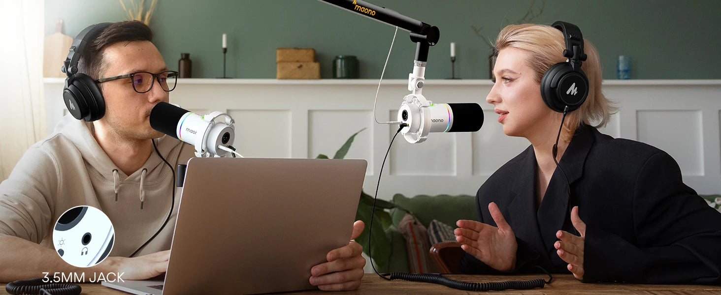 Maono PD200X – RGB Dynamic Gaming Microphone | USB/XLR Dual‑Mode Podcast Mic with Gain Control & One‑Key Mute