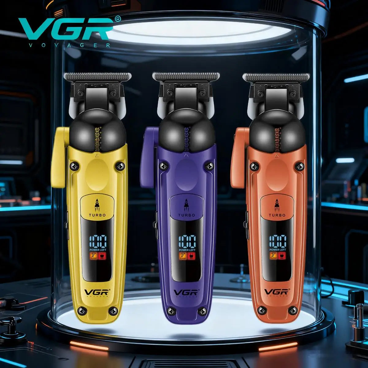 VGR V-274 Professional Hair Trimmer – Turbo Mode, 140-Min Runtime, 9 Angles