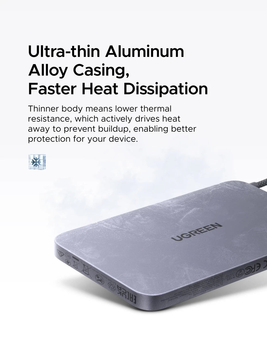 UGREEN Ultra tanka 30W 10000mAh magnetna prenosna baterija – brezžični Qi2