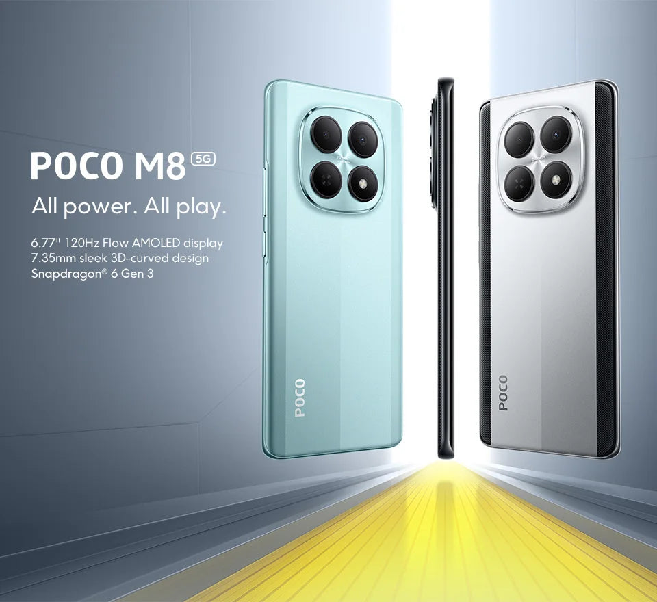 POCO M8 5G Smartphone Global Version Snapdragon® 6 Gen 3  Octa core 6.77" 120Hz Flow AMOLED Display 50MP Camera 5520mAh battery 45W turbo charging  NFC - Limetastore