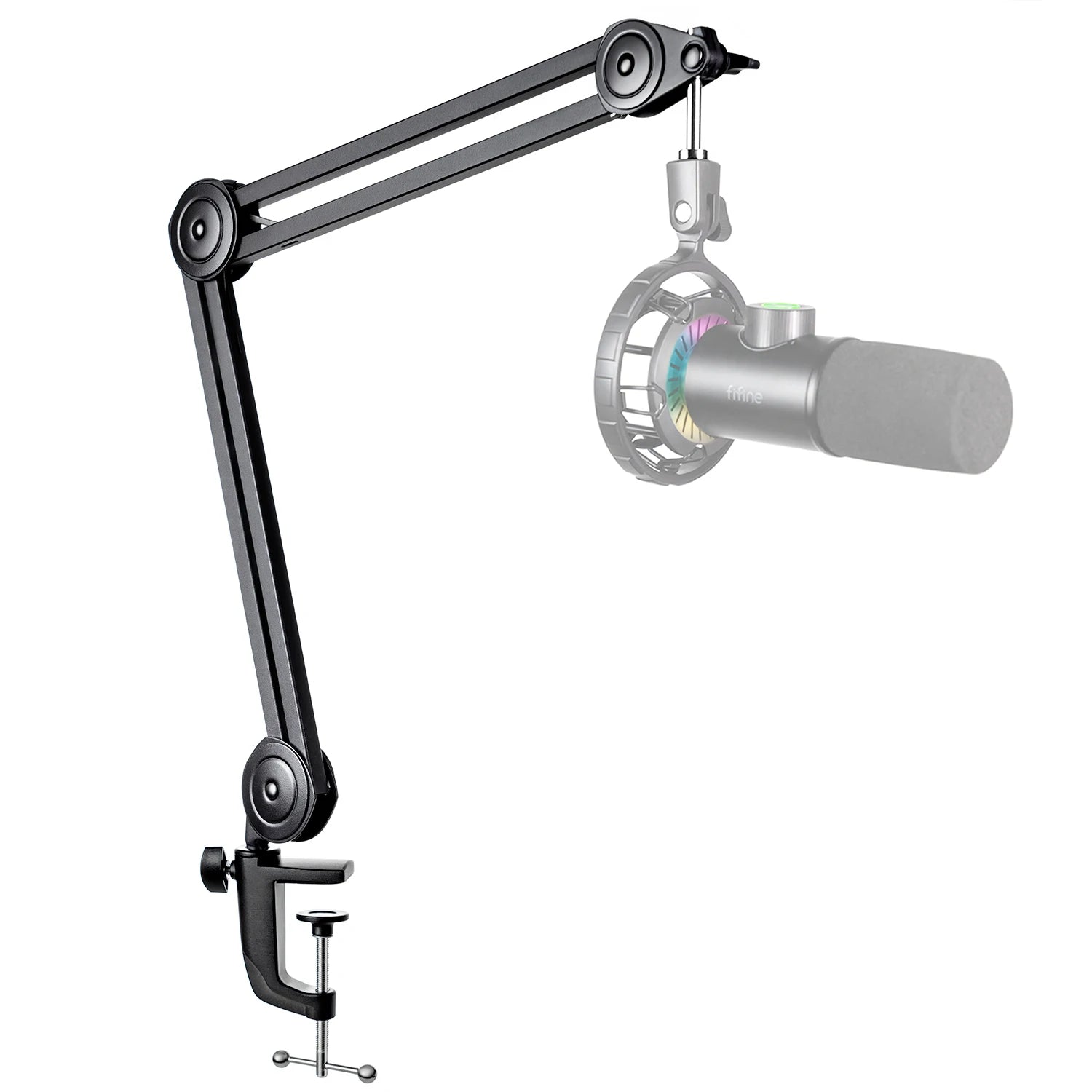 FIFINE BM63W White Heavy-Duty Microphone Boom Arm | Adjustable Articulated Stand