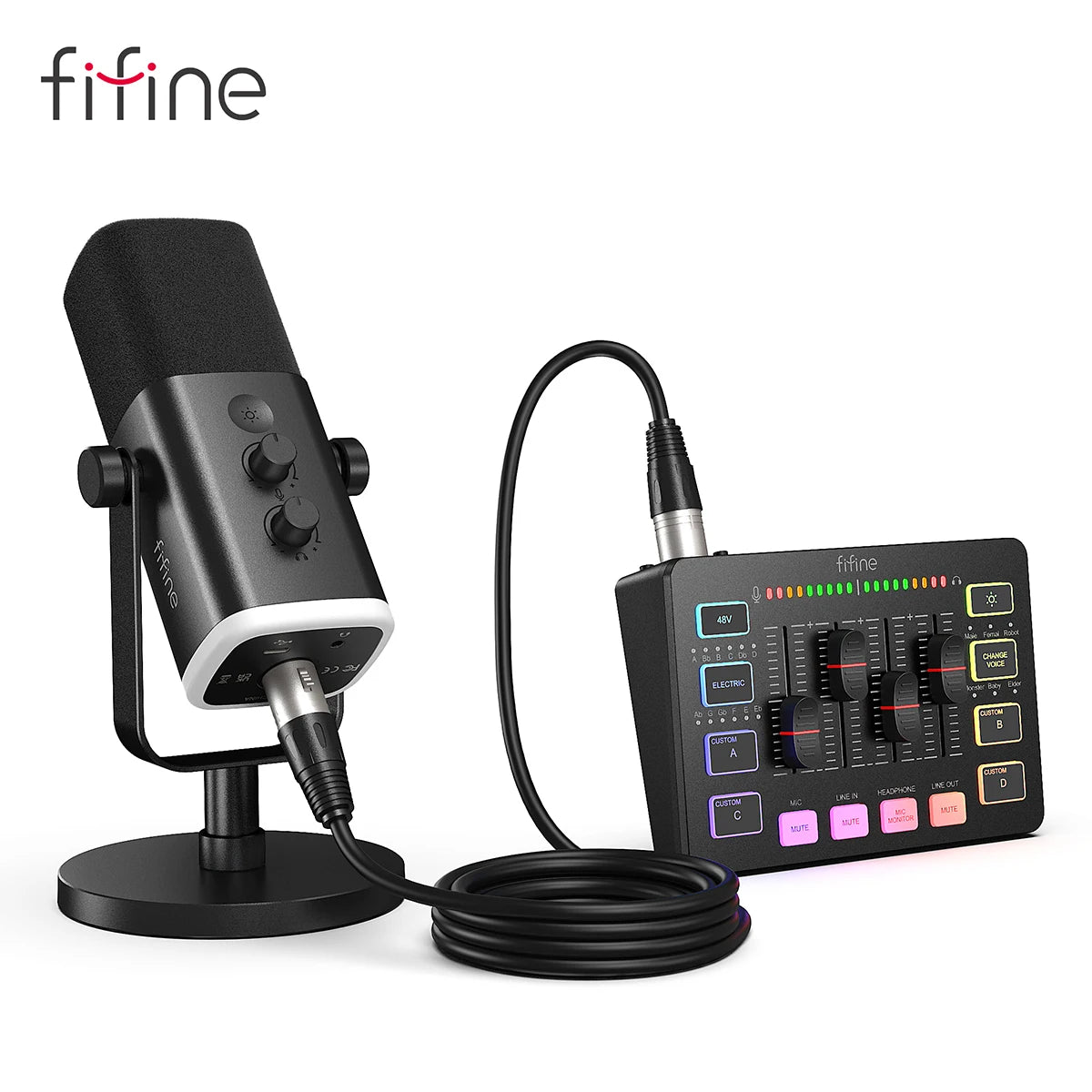 FIFINE Professional Gaming Audio Set | AM8 Mic, SC3 Mixer & H9 Headset Bundle - Limetastore