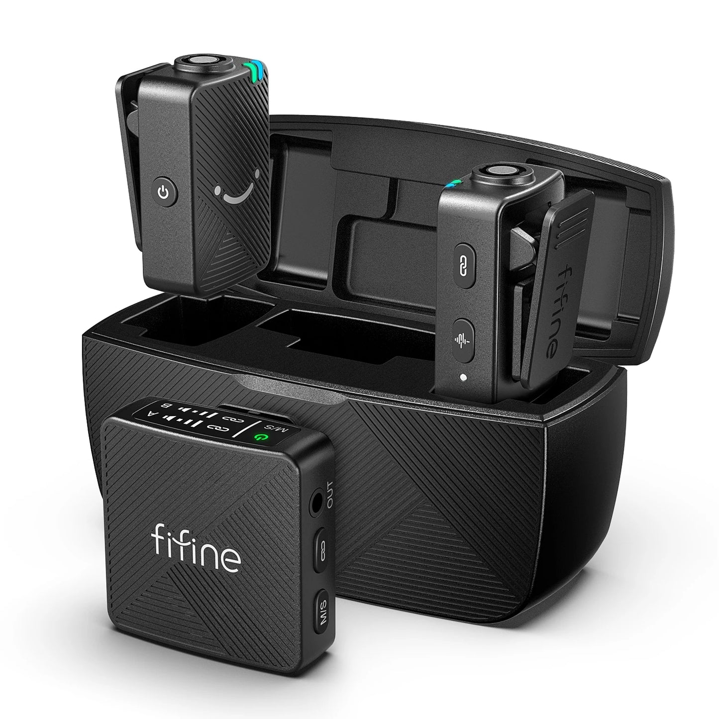 Brezžični mikrofon FIFINE M9 Dual Lavalier | 2,4 GHz mikrofon za telefon in kamero