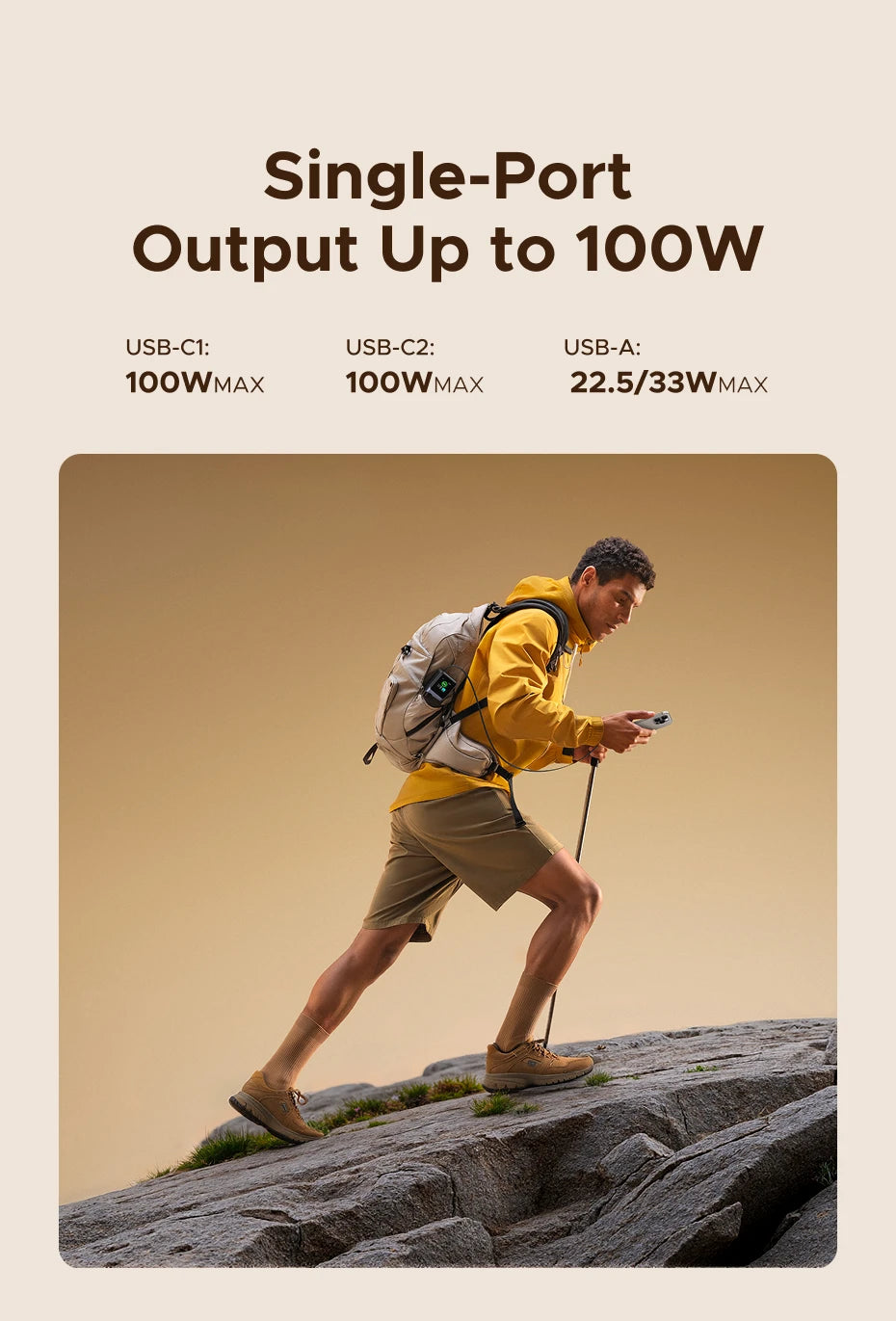 UGREEN Nexode 165W 20000mAh Power Bank – PD3.0 100W Fast Charging Portable USB‑C