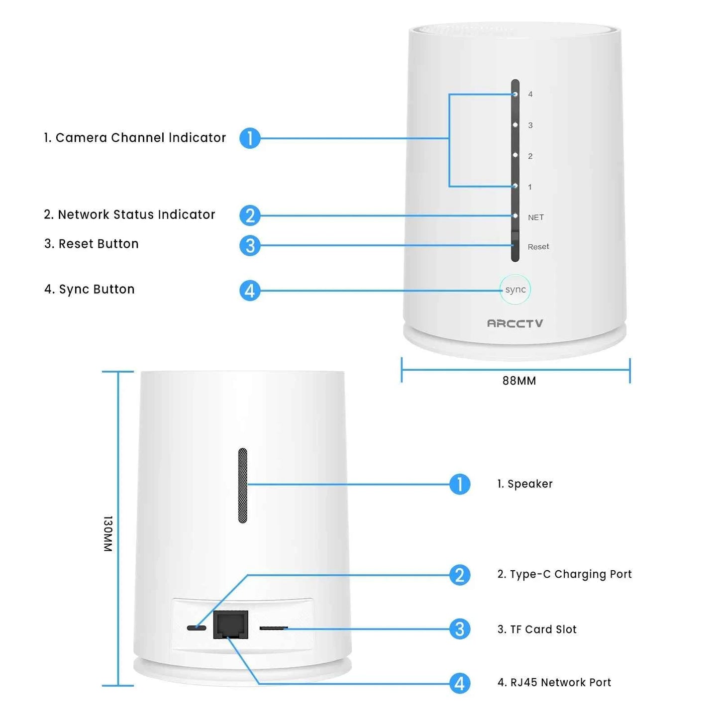 ARCCTV 2K Solar Wifi Camera Kit Outdoor Wireless Security Surveillance Camera Set Siren Alarm Two Way Audio Humanoid Detection - Limetastore